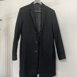 COS Men's Tailored Coat Black Wool